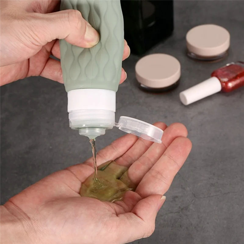 

4 шт., 100 мл, набор силиконовых дорожных бутылок для туалетных принадлежностей, сжимаемые для косметического шампуня, крема, кондиционера, лосьона, мыла