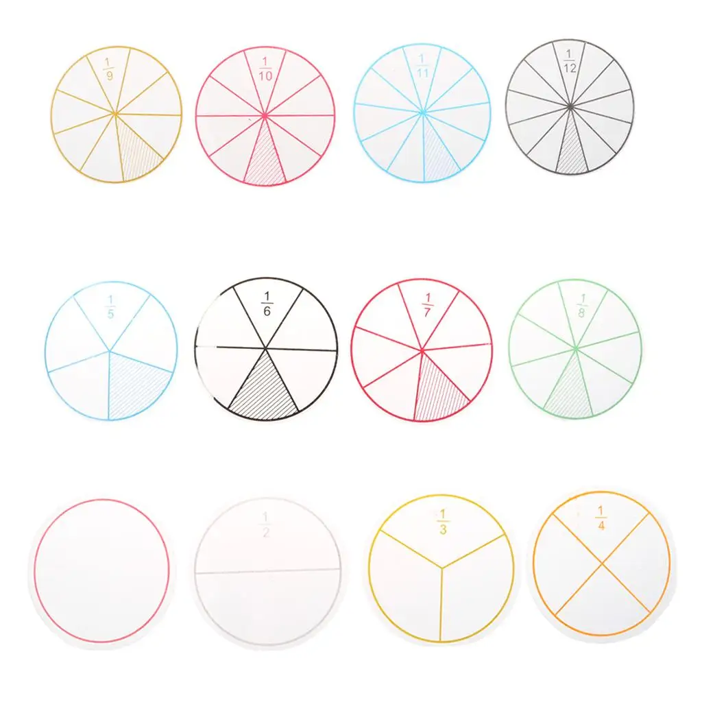 Educational Numbered Fraction Circle Board Toys Mathematics Teaching Aids