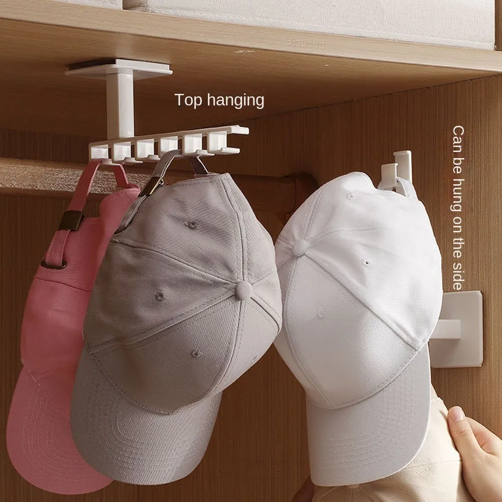 

Punch-free Hat Hanger Wall-mounted L-shaped Hair Accessories Storage Rack Multi-function Clothes and Hairband Storage Tools