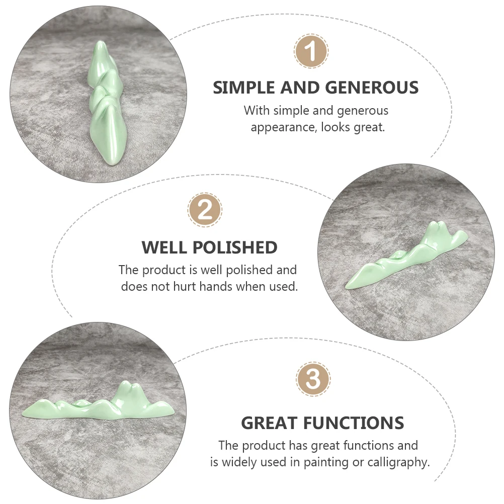 

Ceramic Brush Pen Holder Sturdy Calligraphy Writing Tool Smooth Stable Base Simple Generous Appearance Polished Safe