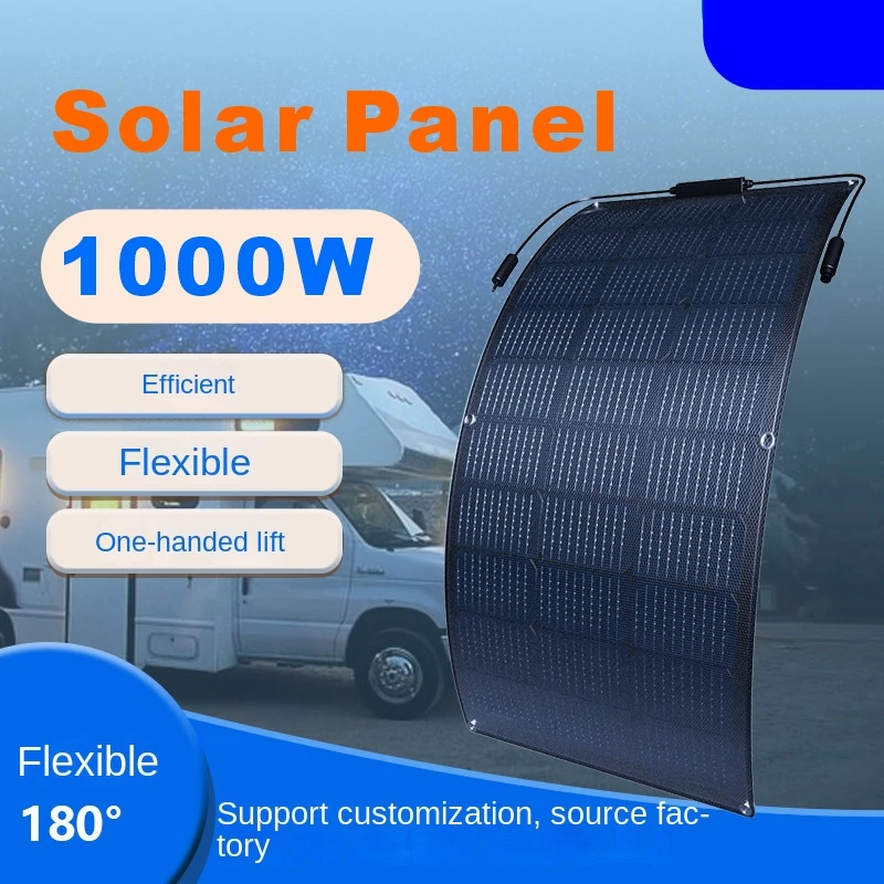 1000W  Solar Panel Kits High Efficiency Solar Portable Power Bank 1000W Flexible Charging Outdoor Solar Cells For Home/Camping