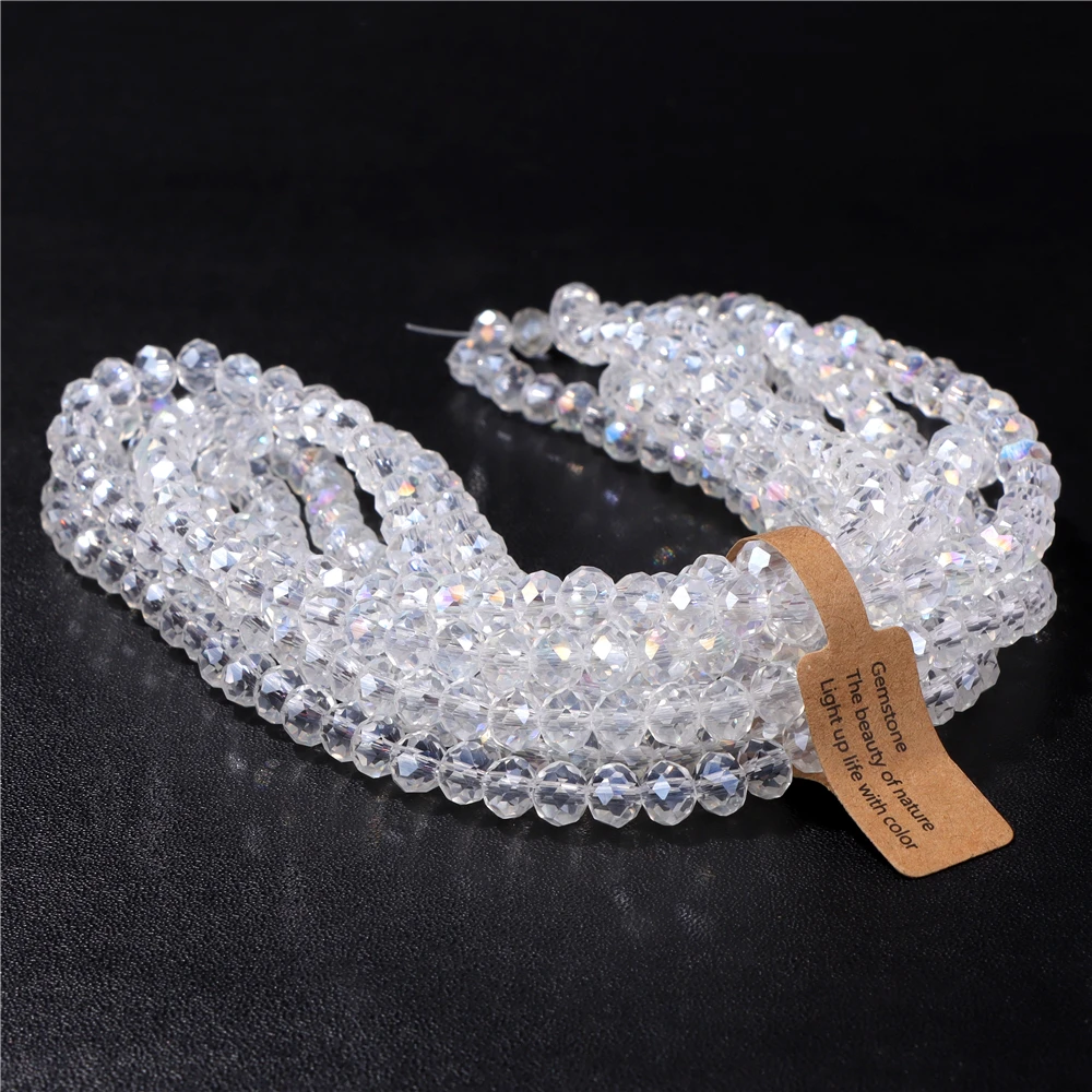 Großhandel 5 Strang/Los facettierte österreich ische Kristall perle Rondelle lose Abstand halter ab Farbe Glasperlen für Schmuck herstellung Zubehör – Detail 4