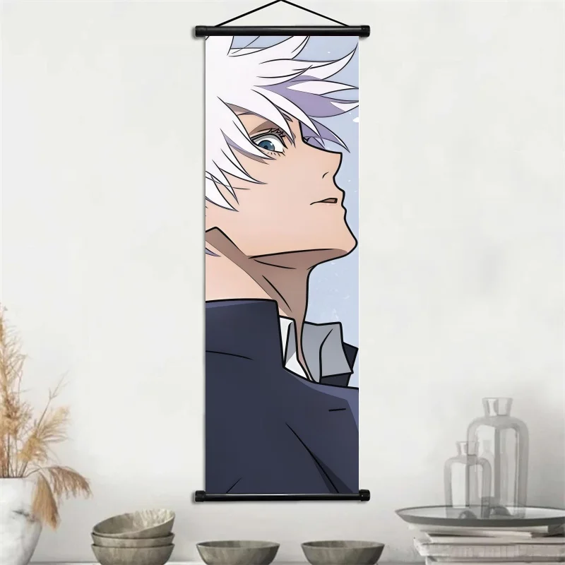 Jujutsu Kaisen Gojo Satoru & Geto Suguru Anime Art Fabric Wall Hanging Scroll Home Decor view 6