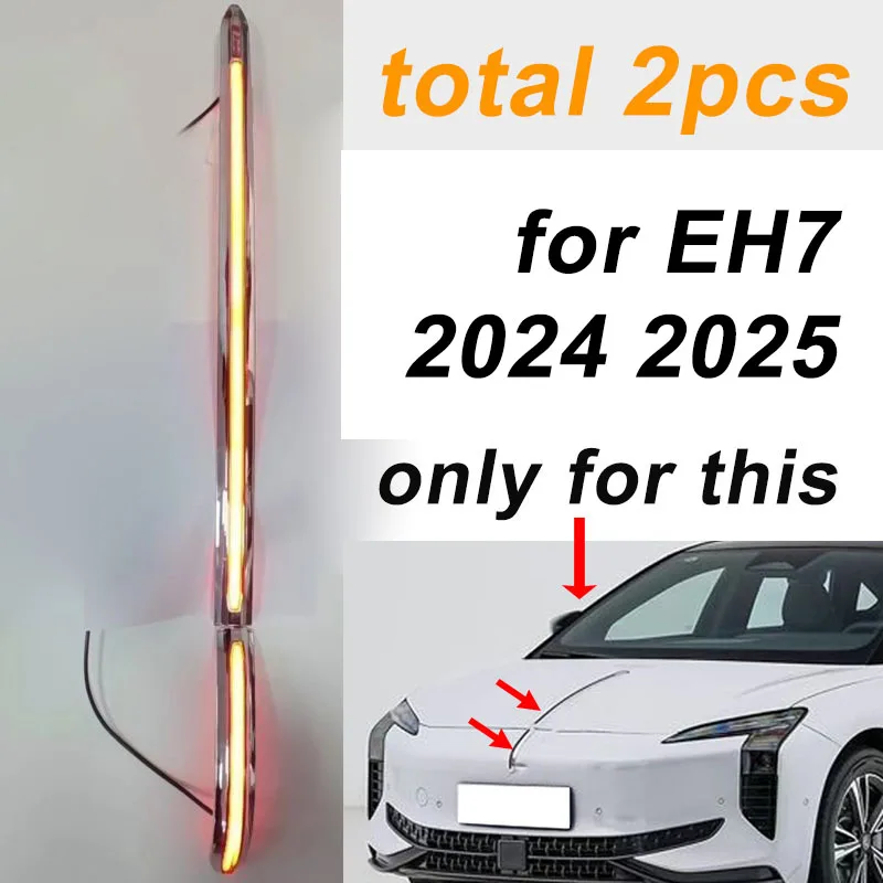 For HONGQI EH7 HS7 H7 Front Grille Flow Light Decorative Light LED