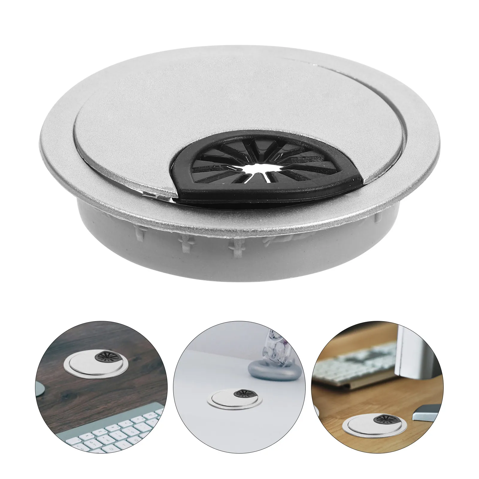 20Pcs Wire Hole Cover Desk Grommets Round Plastic Cable Hole Plugs Desktop Cord Organizer Wire Management Covers