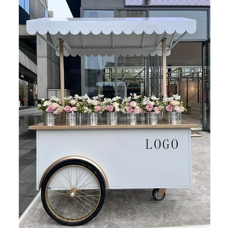 Customized [customized] Huayi Iron Art outdoor stall trolley multifunctional mobile car promotion display commercial stall car