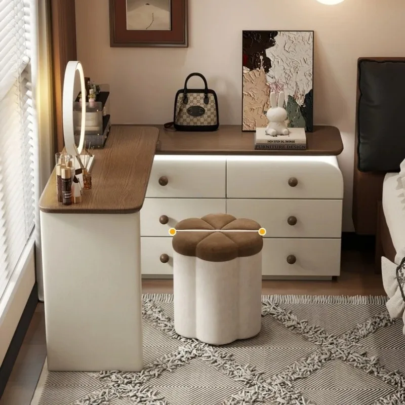 

Роскошный туалетный столик с местом для хранения - современный табурет для макияжа, органайзер для спальни, женская декоративная подставка для ног, легкий роскошный табурет для макияжа