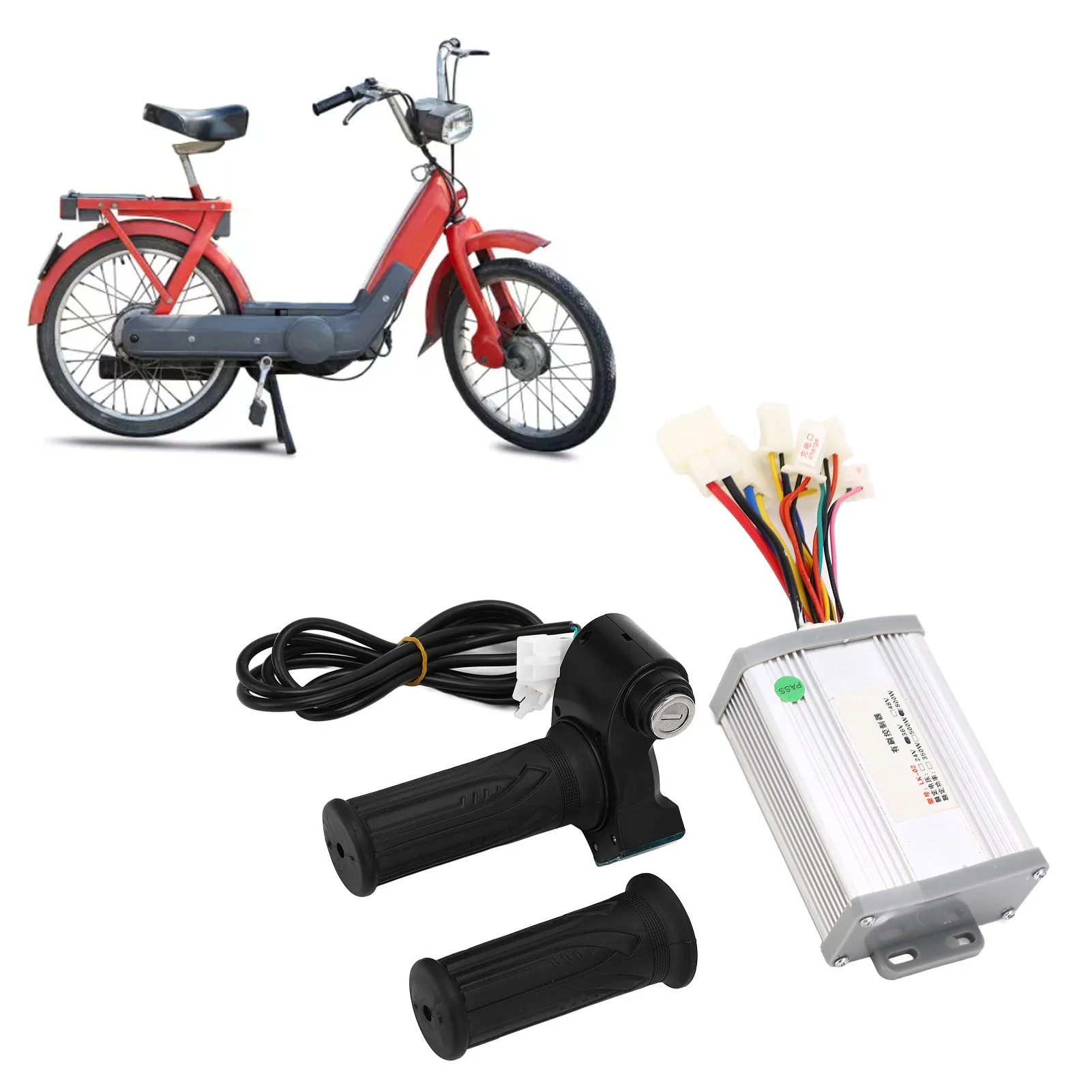 36v 800w Controller, Bike Motor Controller Kit 36V 800W Throttle Power Display Stable Brush Motor Controller for DIY Conversion