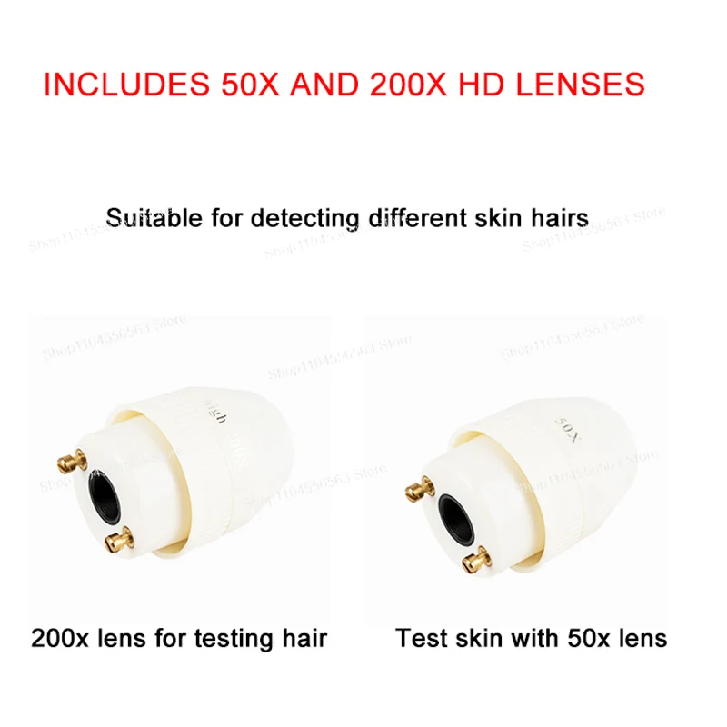50X/200X Analizzatore di pelle portatile Macchina da 5 pollici Rilevatore del cuoio capelluto Follicolo pilifero Tester di umidità dell'olio Monitor per la cura della pelle Ricaricabile