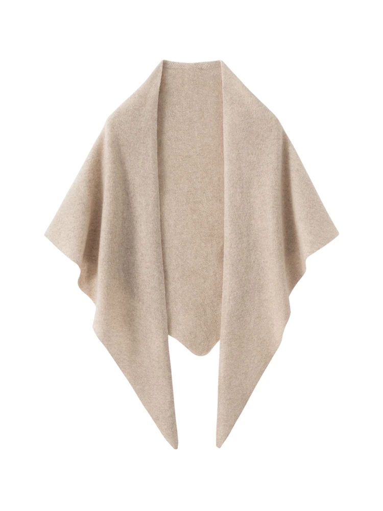 

2025 New Women's Triangular Shawl 100% Cashmere Autumn Winter Warm Soft Simple Elegant Casual Style