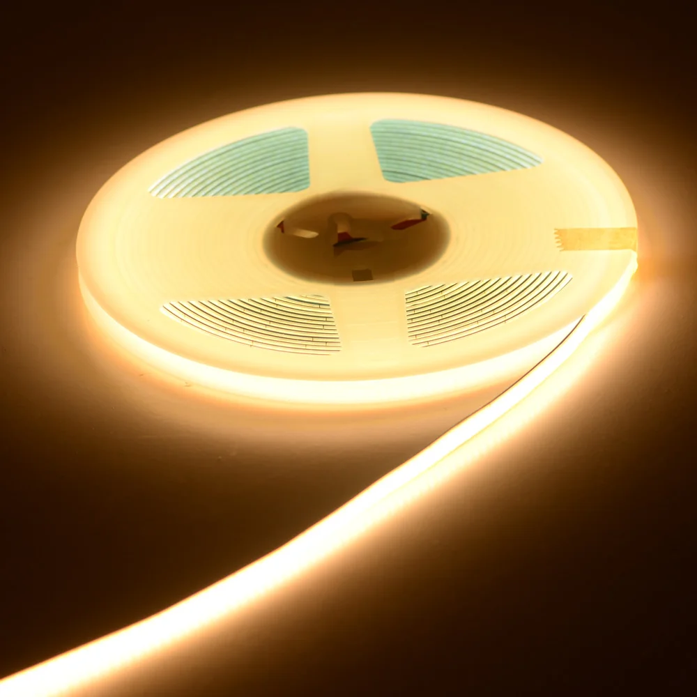 3mm/5mm Dünner Farbiger COB LED-Streifen DC 12V 24V Flexibles LED-Band für DIY-Lampen 3000K Rot Eisblau Rosa Orange Bernstein Dimmbar