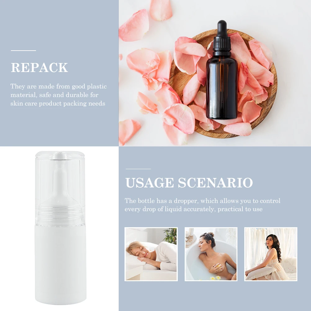 

5 Pcs Dropper Bottle Plastic Travel Essential Oils Storage Containers Small Droppers Liquids Skin Care Packaging Safe Durable