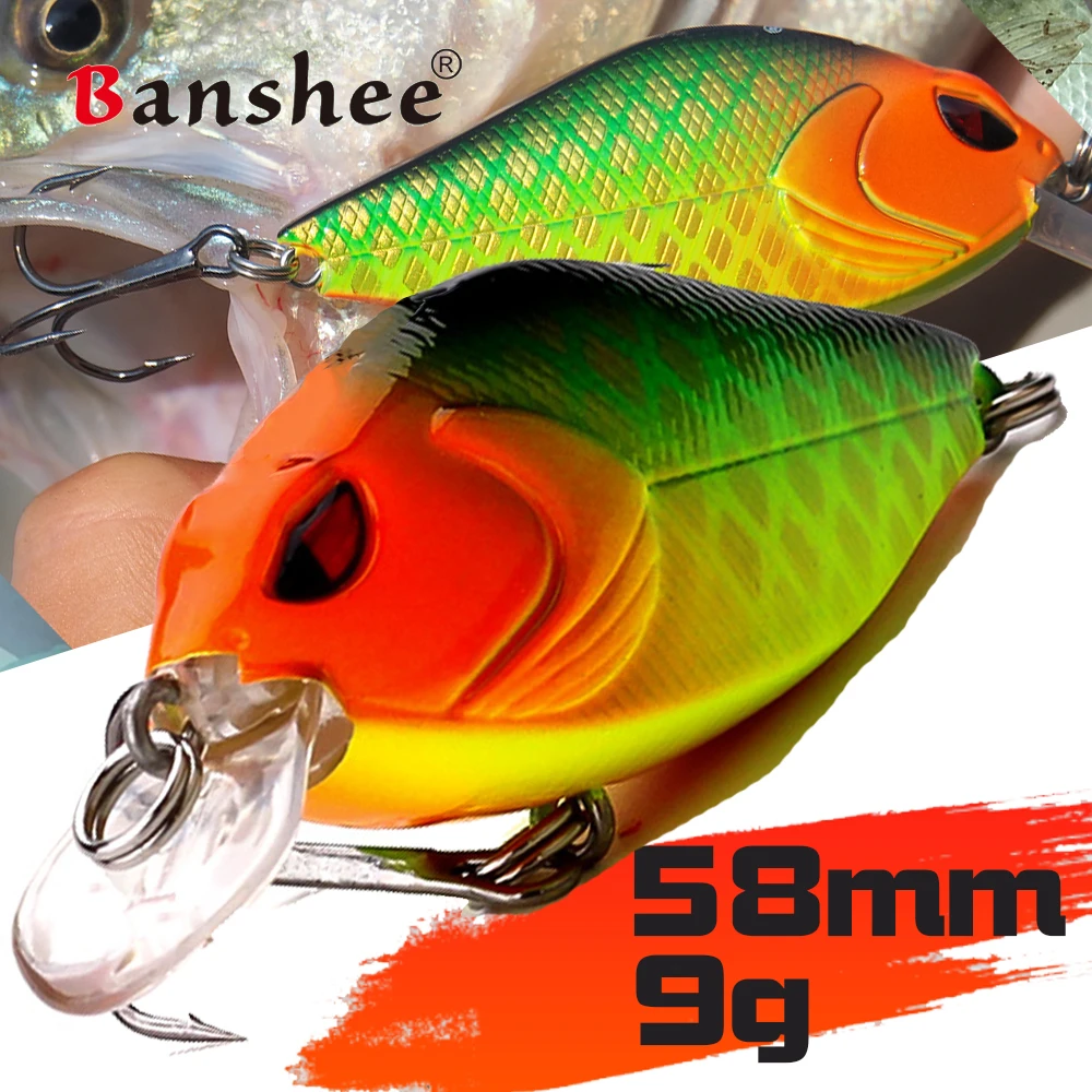 58mm 9g Snoop VIBS VKR58 Shallow Diving Crankbaits Fishing Lure Rattle Sound Wobbler Artificial Hard Artificial Bait Pike BASS