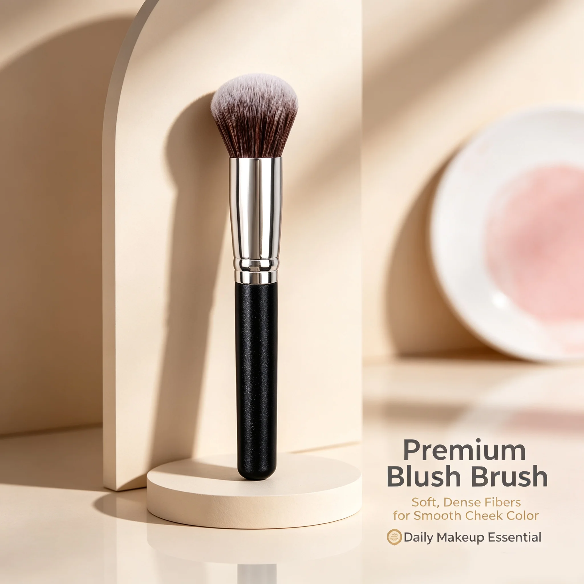 1Pc Blush Brush,Fluffy Face Makeup Brush for Blush,Bronzer & Loose Powder,Daily Essential Cosmetic Beauty Tool