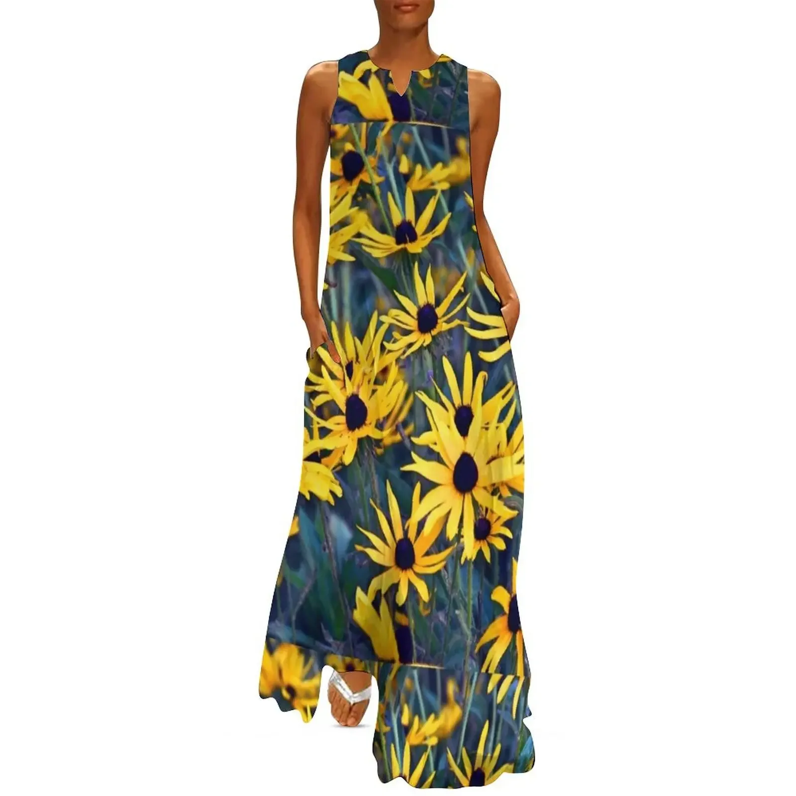 

Wild Black-Eyed Susans in the Morning Long Dress prom dresses 2024 dresses for women 2024 Woman fashion