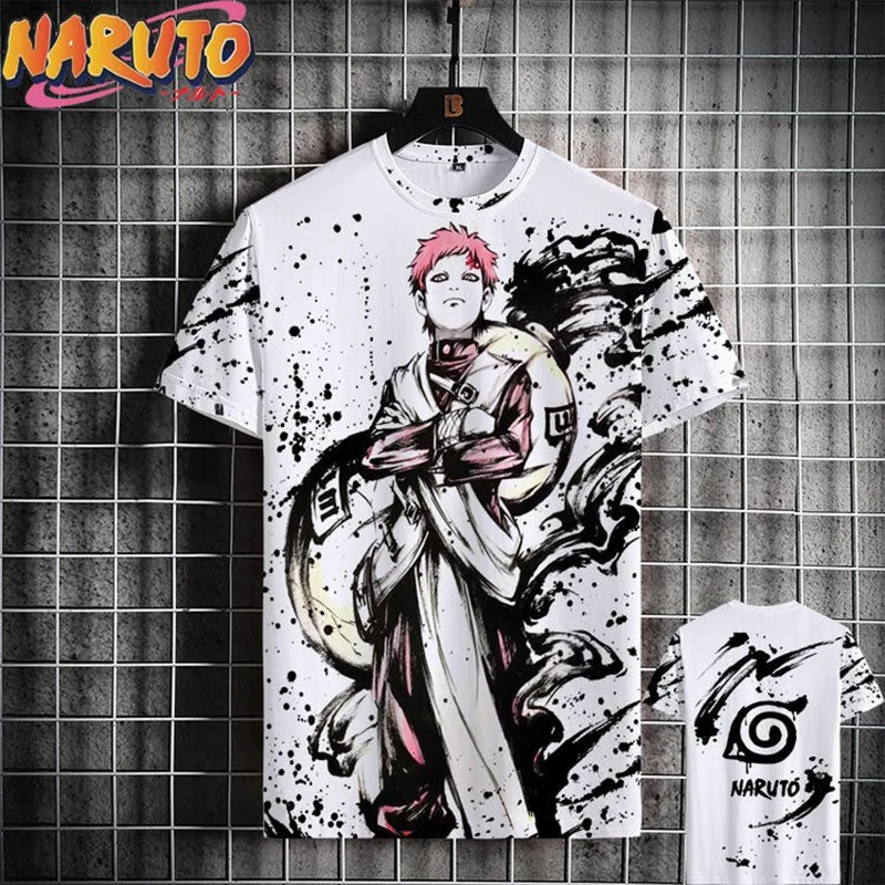 MINISO Men's T Shirt Japanese Anime 3D Prints Summer Casual Short Sleeve Tees Street Oversized Clothing Fashion Cartoon T-Shirts image 3