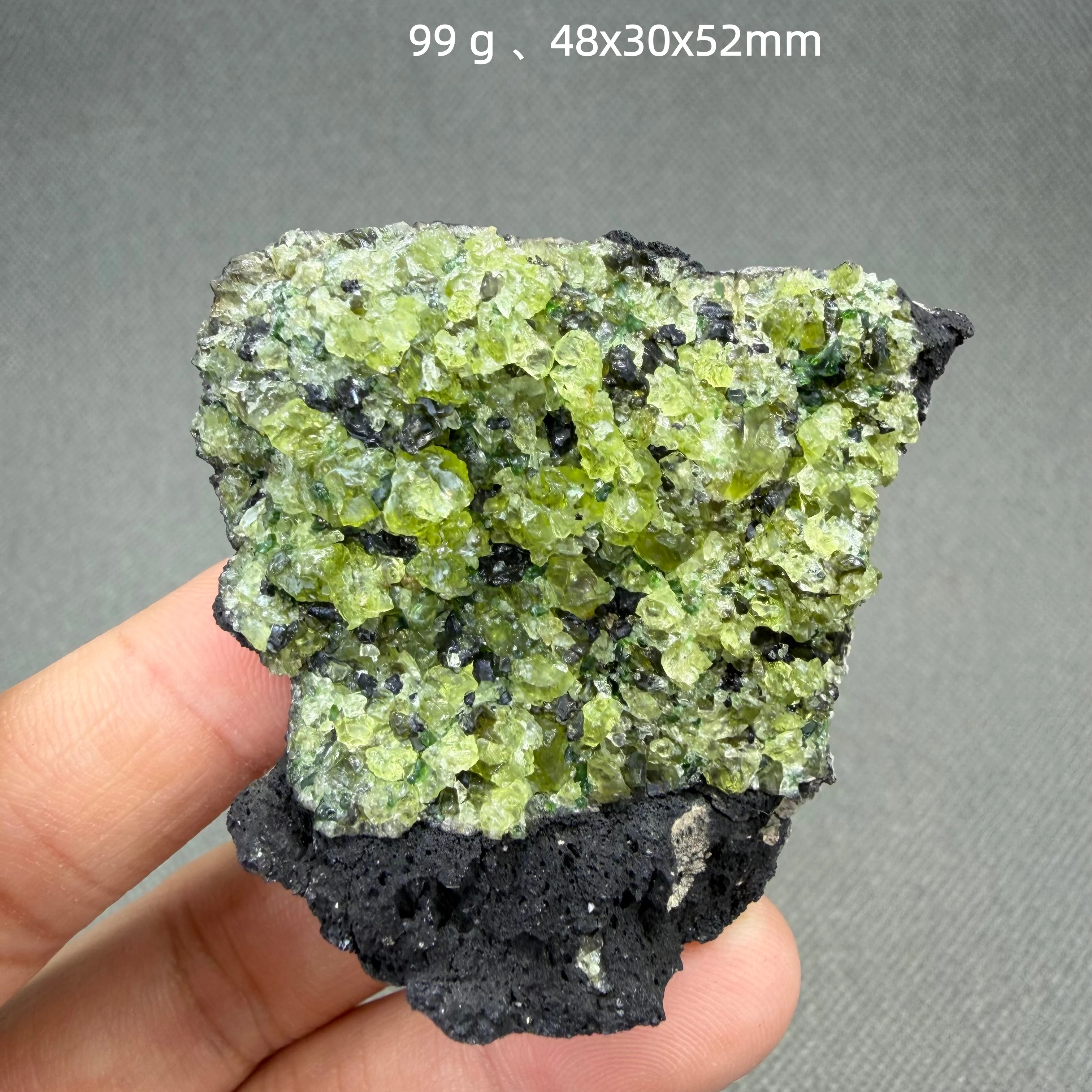 Natural Peridot Crystal Cluster on Matrix Short Prismatic Olivine Mineral Specimen Rare