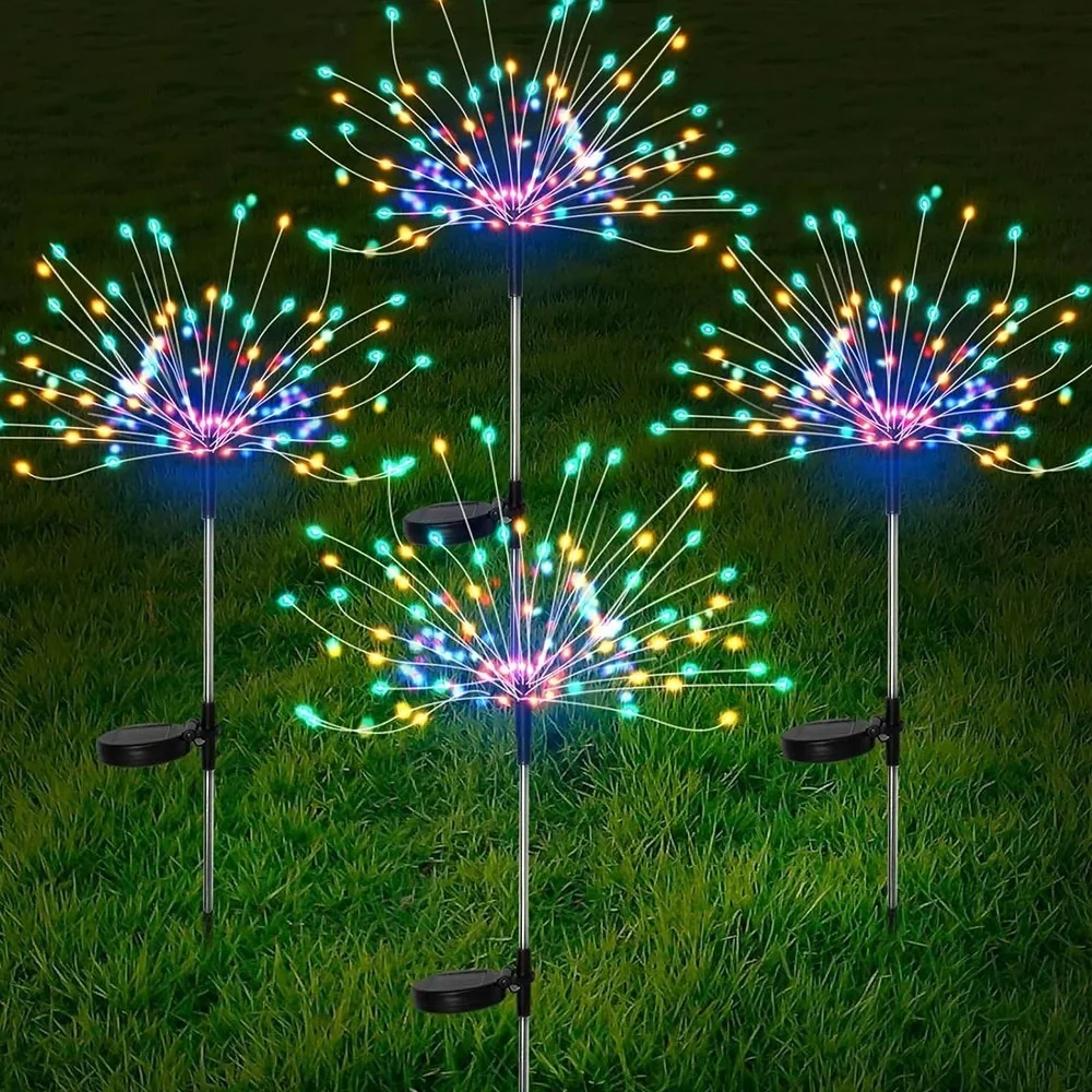 1/3 Uds. Luces LED solares de fuegos artificiales para exteriores, luces impermeables de diente de león para césped, decoración de jardín, luces de paisaje, decoración navideña