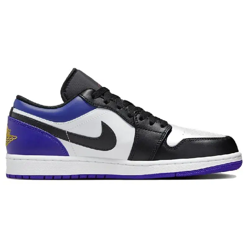 【Customize】Air Jordan 1 Vintage Basketball Shoes Men Low-top White/black/purple Sneakers shoes 553558-154