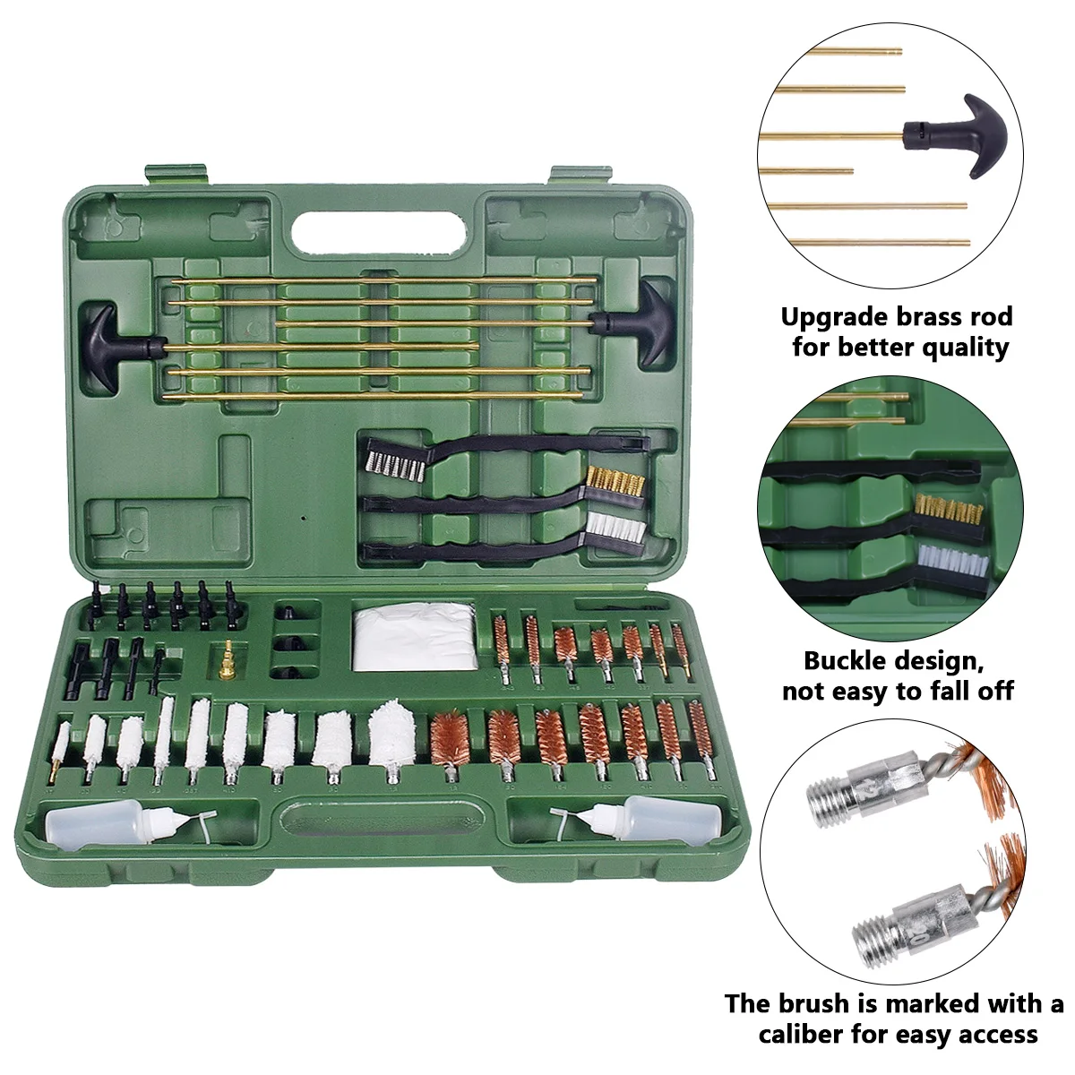 Kit de limpieza de pistola Universal táctico con lata de aceite, cepillo limpiador de pistola para Rifle, herramienta profesional de limpieza de armas de fuego para pistola de caza