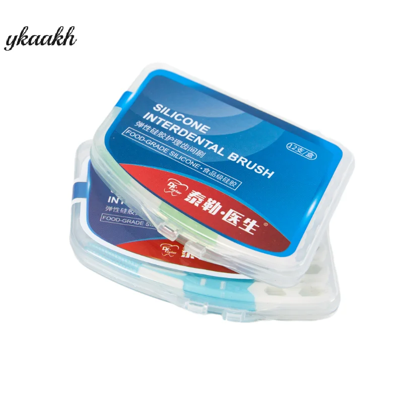 

12 шт./кор. силиконовые межзубные щетки, зубочистки, щетки между зубами, силиконовые зубочистки с резьбой, инструменты для чистки полости рта