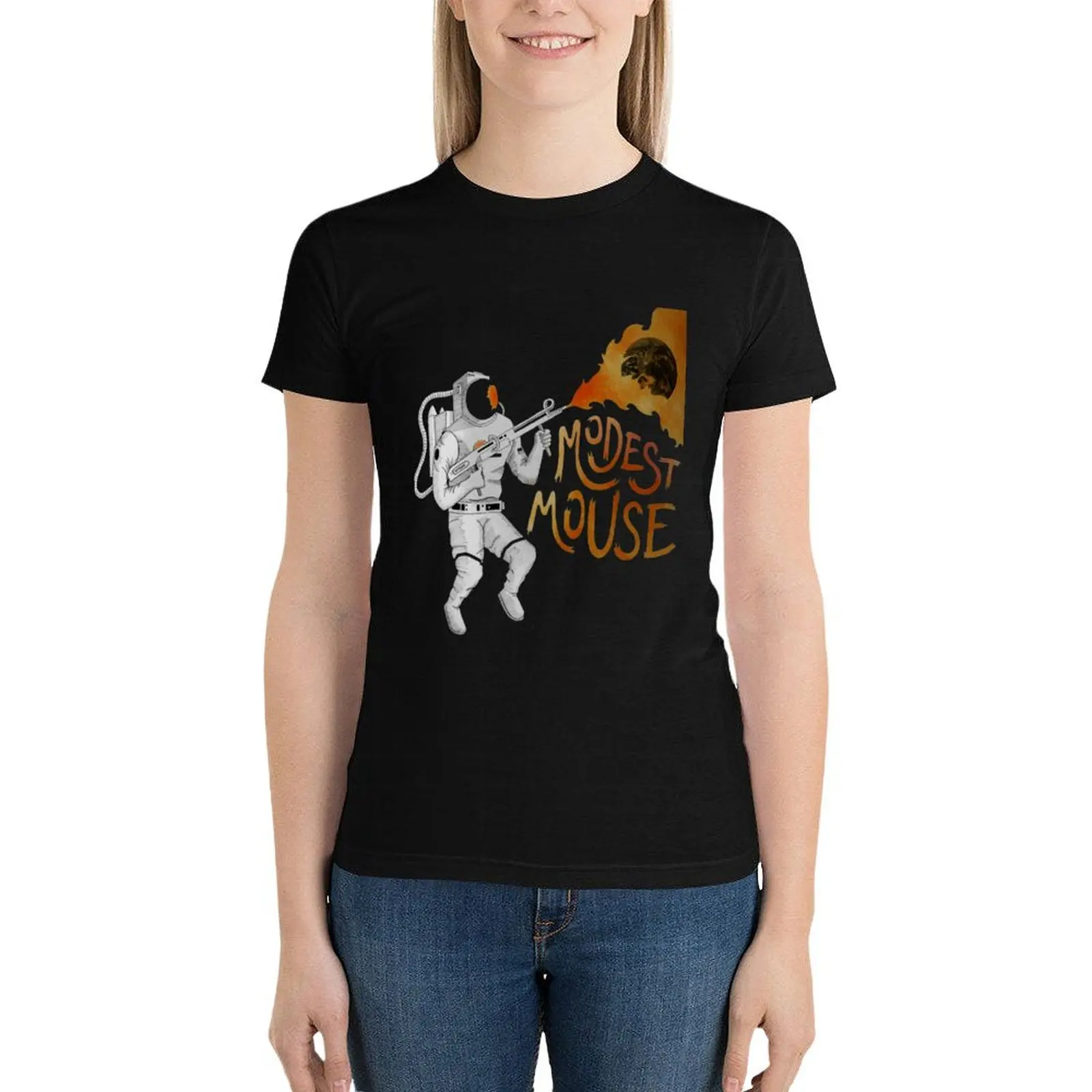 T-shirt solta vintage do fogo para mulheres, roupas do anime