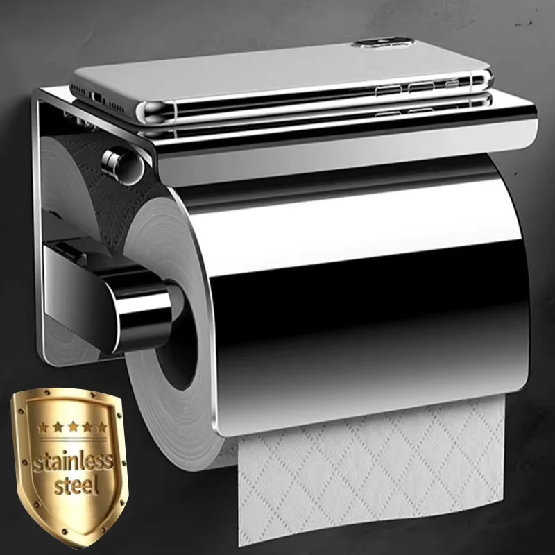 

Держатель для туалетной бумаги из нержавеющей стали 304, водонепроницаемая коробка для рулонной бумаги, держатель для коробки для салфеток, аксессуары для ванной комнаты