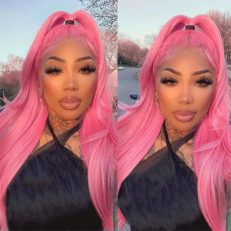 Pink Bone Straight Wigs Lace Front Wigs Human Hair For Women 13x4 Hd Lace Frontal Wig Brazilian 13x6 Colored PrePlucked Wig