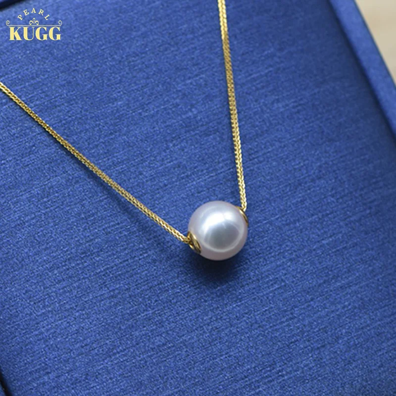 

KUGG 18K Yellow Gold Necklace 8-8.5mm Natural Akoya Pearl Classic Style Exquisite Jewelry Gift for Women and Girls Birthday