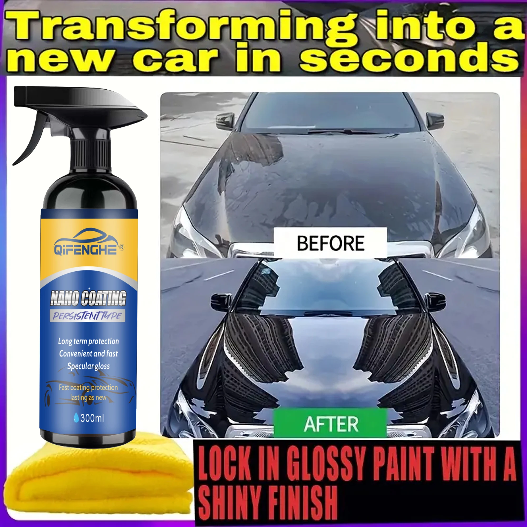Car Paint Coating Spray, Car Protection Coating Spray, Multi-functional Coating Renewal Agent, Ceramic Car Coating Agent Spray,
