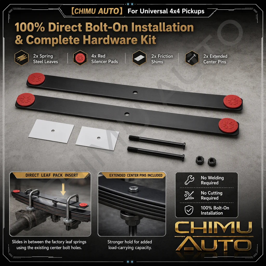 【CHIMU AUTO】For Hilux Ranger D-Max Tacoma Triton 710mm Rear Add-A-Leaf Helper Spring 2" Lift Kit Anti-Sag Suspension Upgrade - view 4