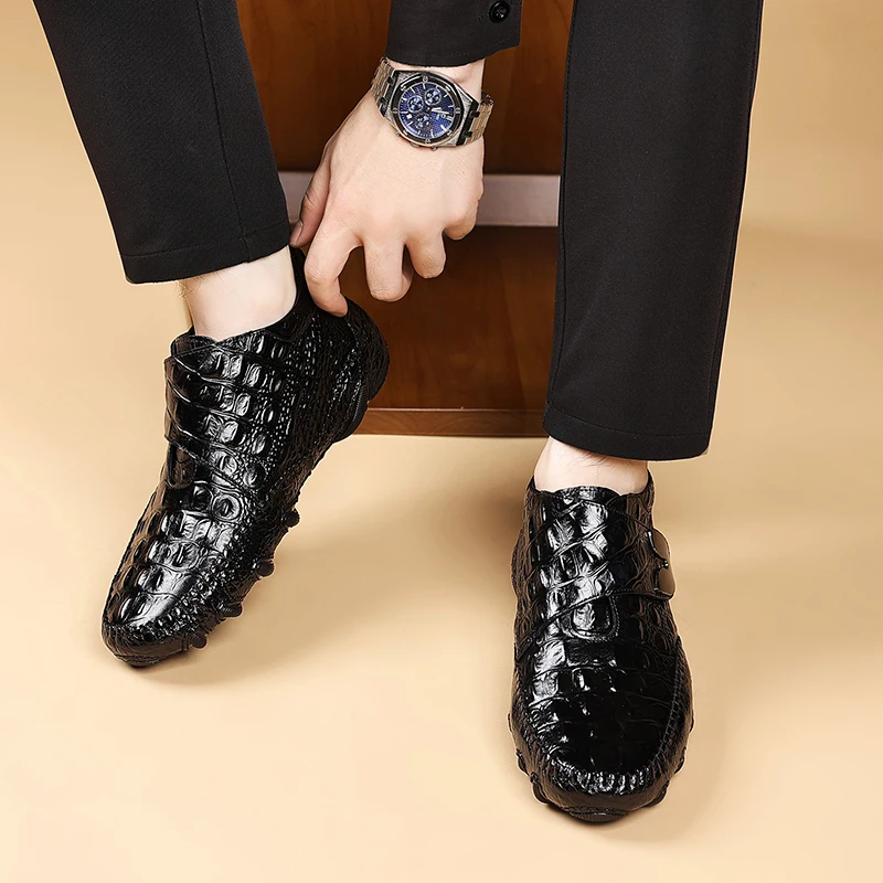 

High Quality Non Slip Flat Bottomed Comfortable Walking Leisure Boots Luxury Brand Business Men Boots Fashion Real Leather Boots