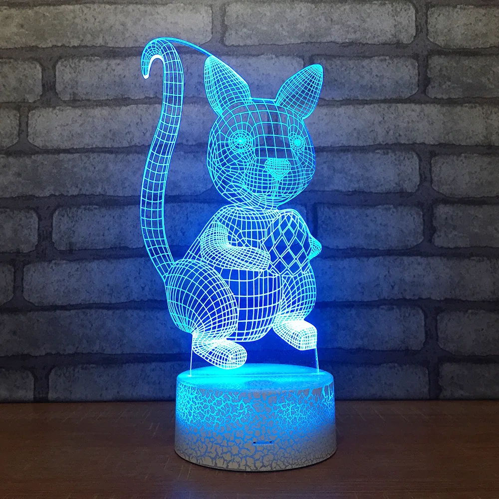 Lighting Creative Seven Color 3d Night Table Lamps For Living Room Touch Color 3d Stereo Vision Led Lamp Light