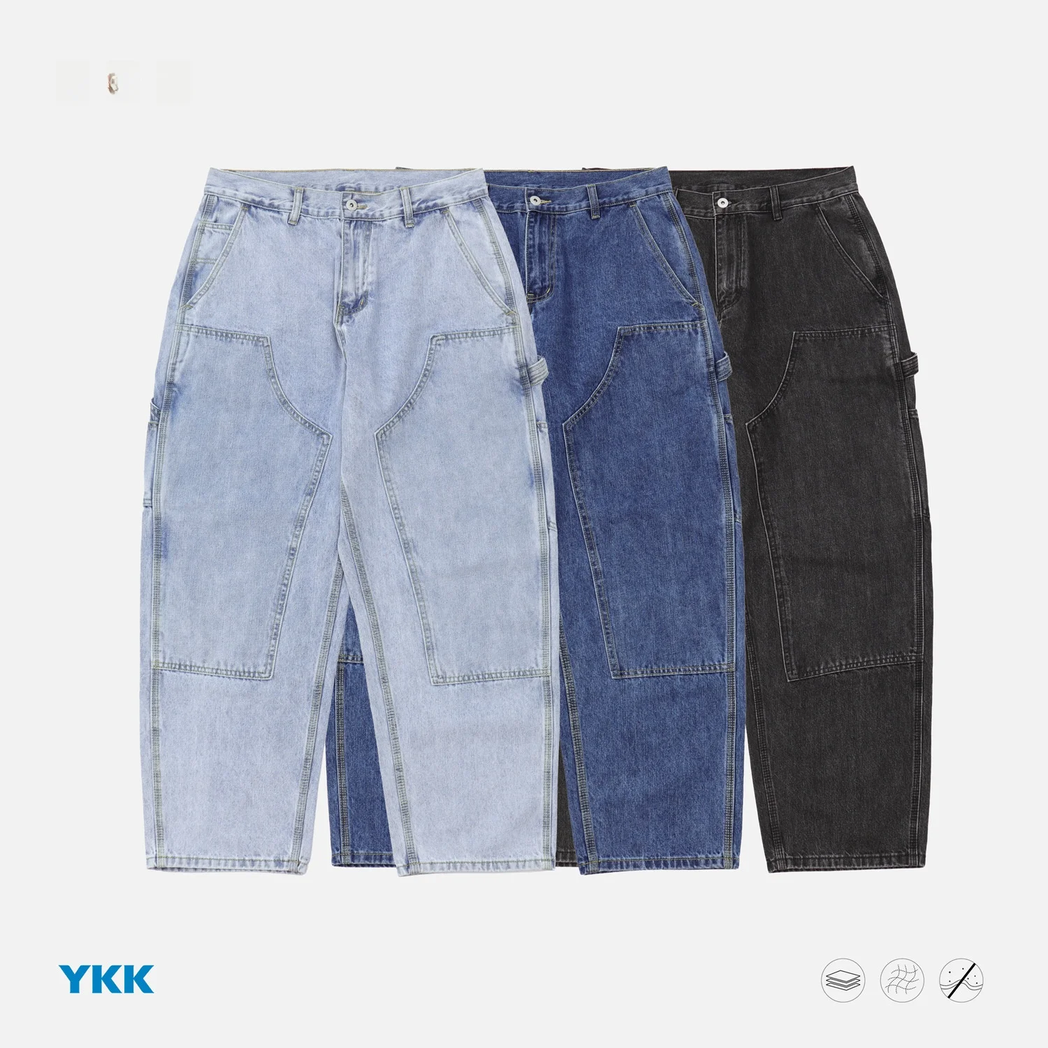 

Loose Men's Casual Jeans Retro Workwear Japanese Sle Loose Fit Micro Cone Waed Cotton Denim Trousers for Young Men