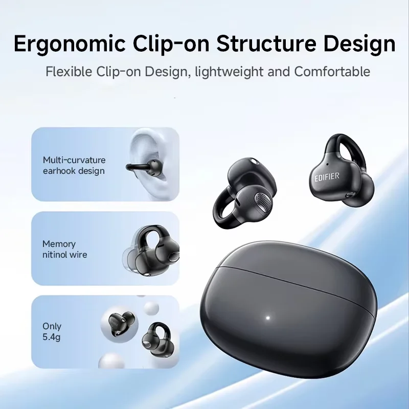 

Edifier Comfo Q Bluetooth Earphones Open Ear Wireless Headphones Ear Bluetooth Ear Clip Clip-On Sport Earbuds IP54 Waterproof