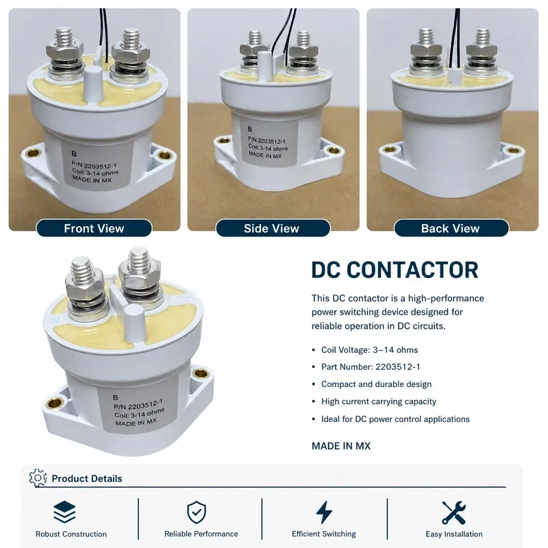 2PCS 2203512-1 High Voltage DC Contactor Relay for Electric Vehicle Battery System Power Switching Module