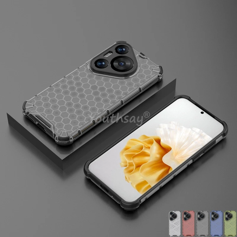 

Honeycomb Shockproof For Huawei Pura 70 Pro Case Armor Huawei Pura 70 Pro Cover Translucent Protector Cover Pura 70 Pro Case