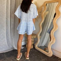 Lamuusaa Vacation Playsuit Women Summer Clothes Boho Graphic Print Single Breasted Short Sleeve Shorts Jumpsuit y2k Streetwear - Image 4