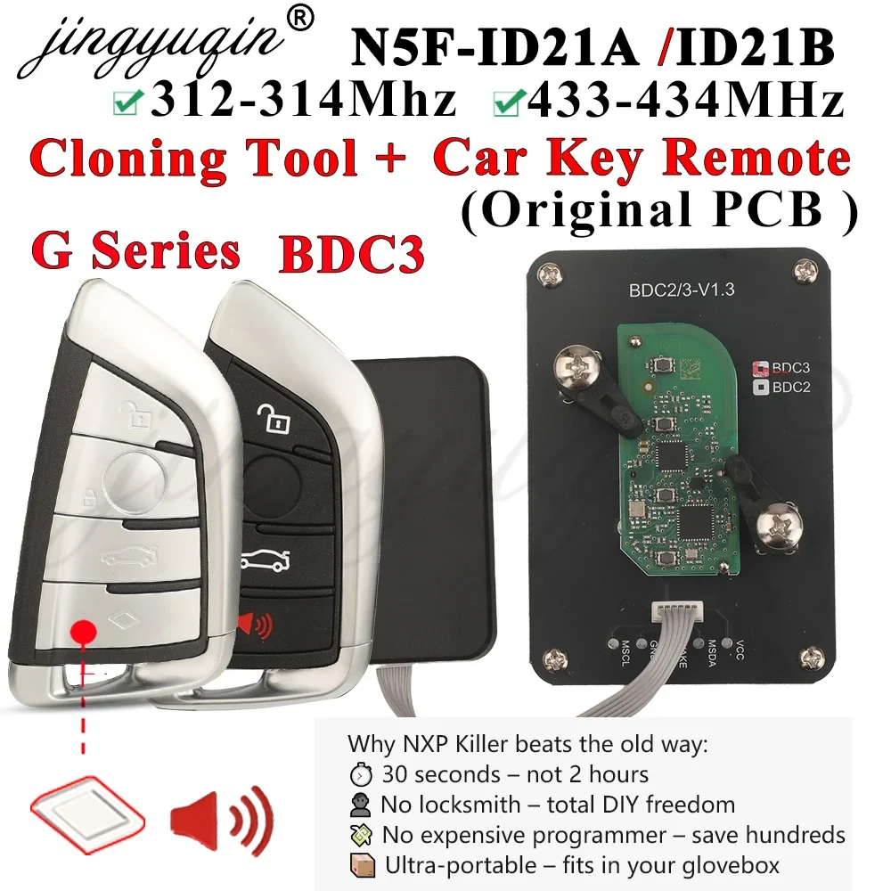 

BDC3 ID21A/ID21B Car Remote Key +Clone Programming Tool For BMW All G Series G11 G20 G30 G31 G32 313/434MHz ID49 Original PCB