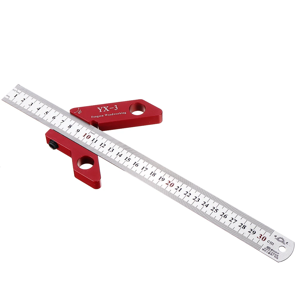 Woodworking Square Center Scribe 45 90 Degree Angle Line Scriber YX-3 Center Finder Marking Tools Metric Inch Ruler