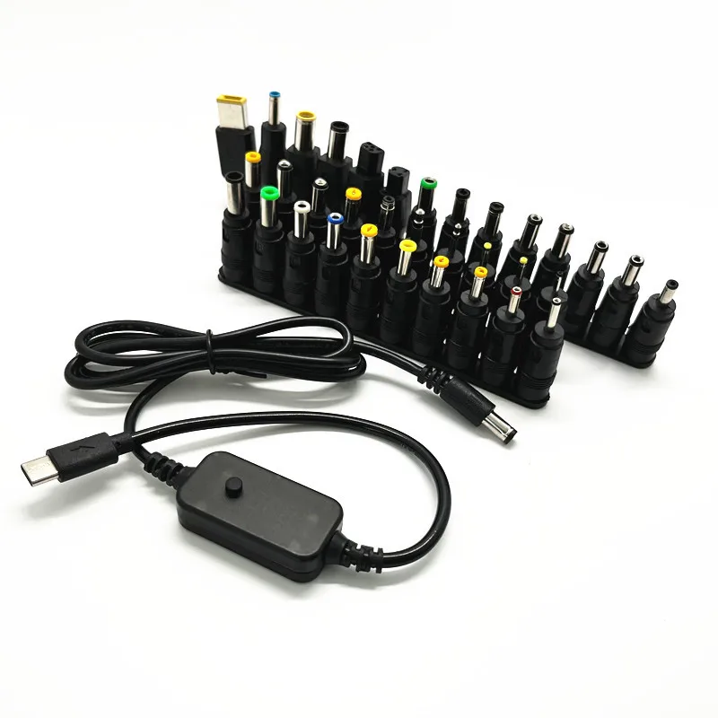 Cable de carga rápida para portátil, enrutador de módem óptico CC giratorio TYPEC de voltaje ajustable de 5-12-20V - imagen 2