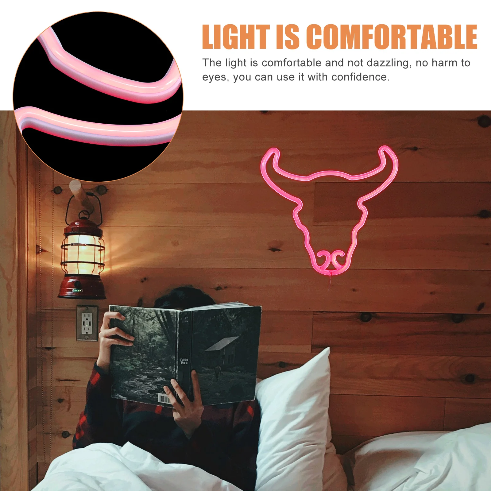 

1Pcs LED Cow Head Neon Lamp Hanging Decorative Light Atmosphere Home Festival Night Light Lovely Neon Lamp