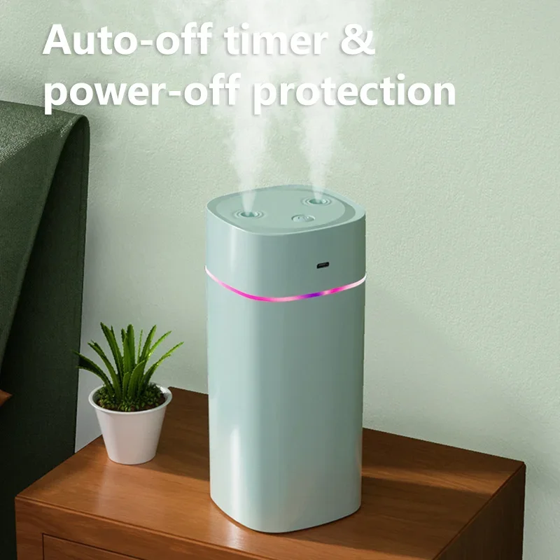 Lenovo USB Dual Nozzle Humidifier 600ml/H Large Mist Ultra Quiet Portable Moisturizer for Home Car Desk