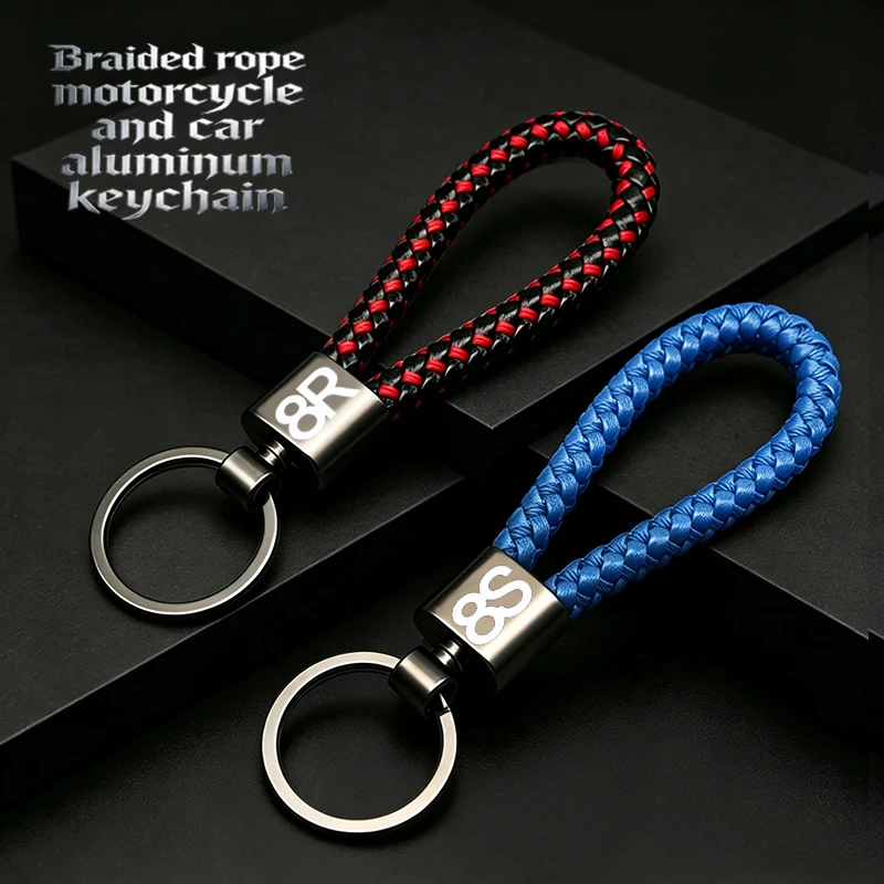 For SUZUKI GSX-8S GSX-8R GSX8S GSX8R  High-Grade Anti-lost Braided rope aluminum motorcycle and car keychains metal keychains