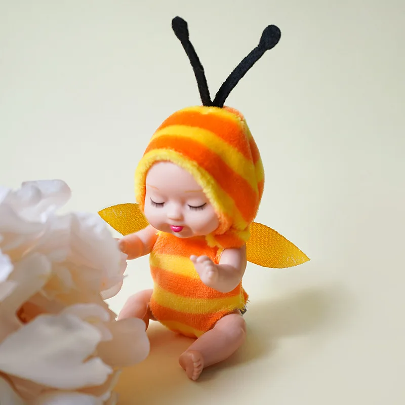 1 Pieces Sleep Baby Doll Cute Animal Doll 3.5inch Height Reborn Baby for Children's Toy with Clothes