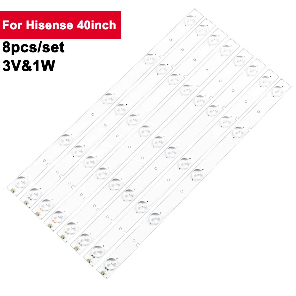 8Pcs/set 40in 400mm LED Backlight Strip for Hisense 5led 2013CHI400 3228N1 SVH390A06-5LED 40H4C SVH390A06 40D420NA16 LED39K20JD