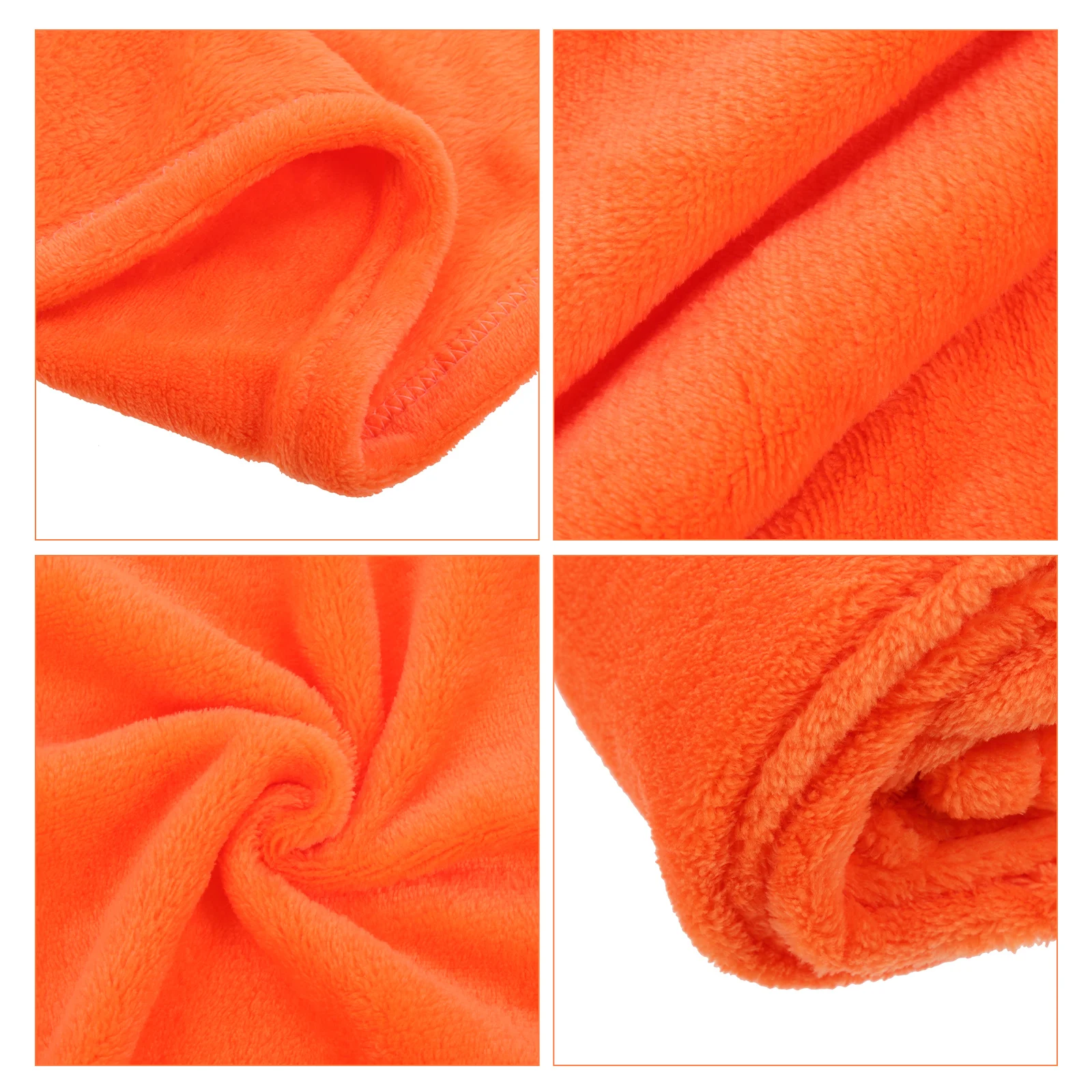 

Flannel Fleece Pet Blanket Solid Color Orange Super Comfy Lightweight Extra Warm Elaborate Needle Stitching Towel Gift