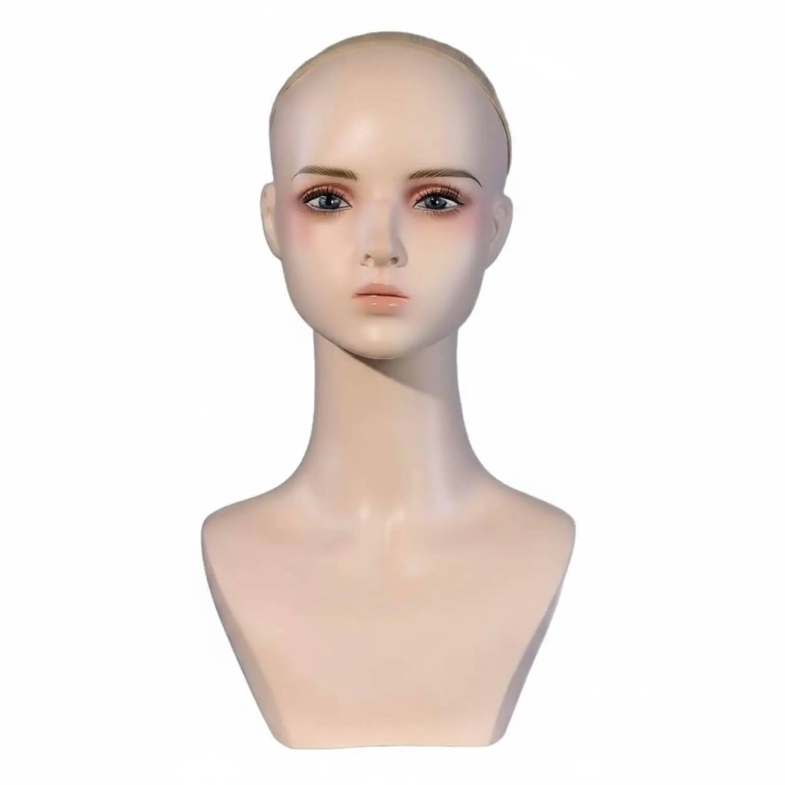 Hairpiece Display Head PVC Hairpiece Head Bust Realistic Synthetic Female Bust for Cosplayers, Shop Window