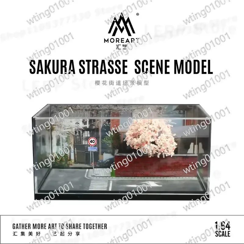 for X-T 1:64 Handcrafted Cherry Street Diorama with Parking Lot Miniature Car Display Piece Ideal for Collectors and Unique