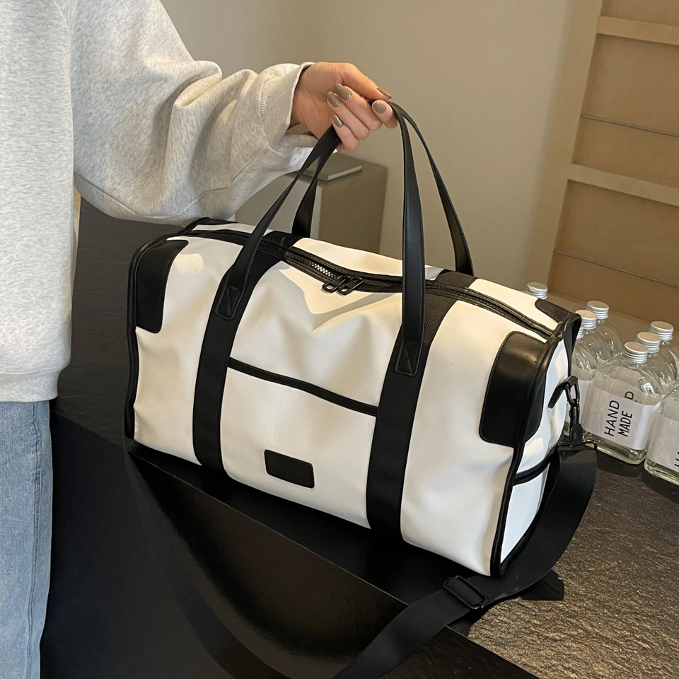 Fashion Travel Bag Women Cabin Tote Bag Handbag Non-Woven Fabric Waterproof Shoulder Bag Women Weekend Gym Bag Female Duffle Bag